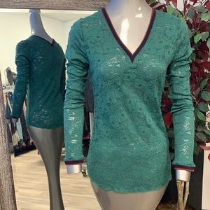 NWOT FREE PEOPLE LACE LONG SLEEVE BLOUSE TOP